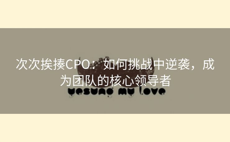 次次挨揍CPO：如何挑战中逆袭，成为团队的核心领导者