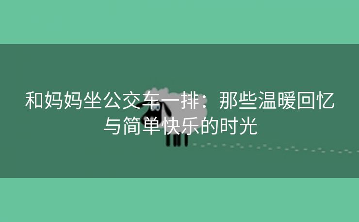 和妈妈坐公交车一排：那些温暖回忆与简单快乐的时光