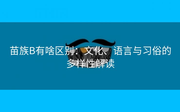 苗族B有啥区别：文化、语言与习俗的多样性解读