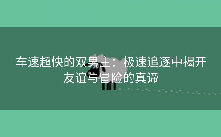 车速超快的双男主：极速追逐中揭开友谊与冒险的真谛