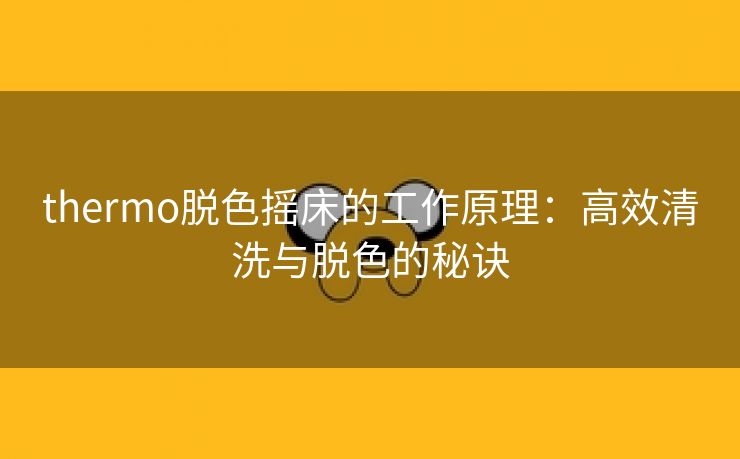 thermo脱色摇床的工作原理：高效清洗与脱色的秘诀