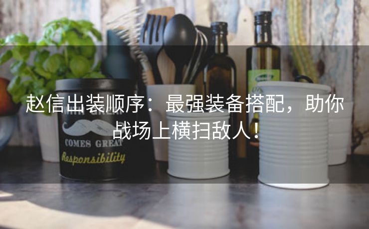 赵信出装顺序：最强装备搭配，助你战场上横扫敌人！