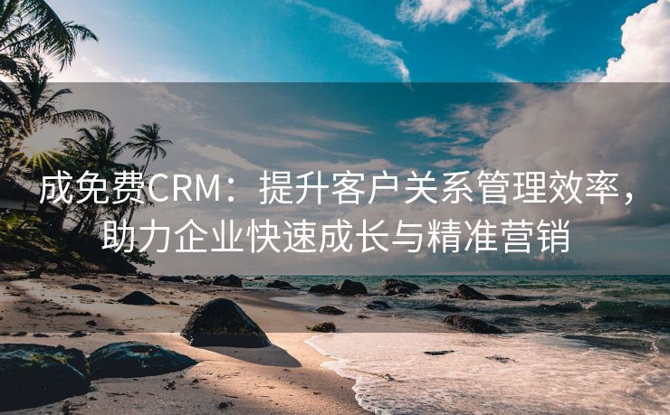 成免费CRM：提升客户关系管理效率，助力企业快速成长与精准营销