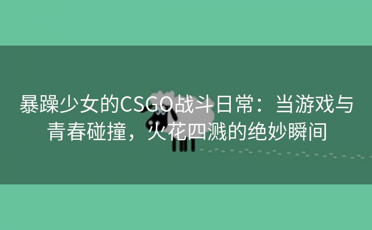 暴躁少女的CSGO战斗日常：当游戏与青春碰撞，火花四溅的绝妙瞬间