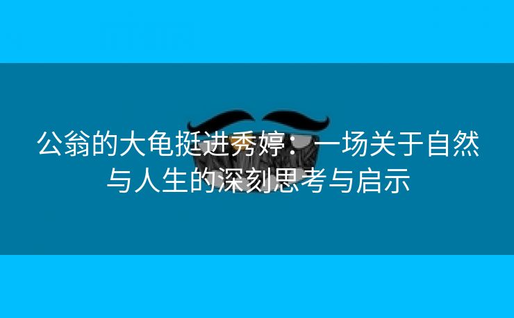 公翁的大龟挺进秀婷：一场关于自然与人生的深刻思考与启示