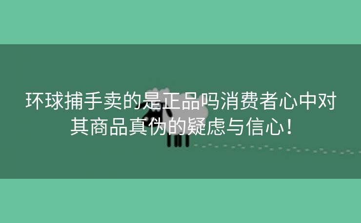 环球捕手卖的是正品吗消费者心中对其商品真伪的疑虑与信心！