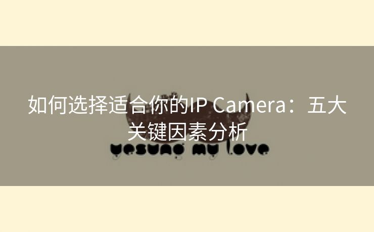 如何选择适合你的IP Camera：五大关键因素分析