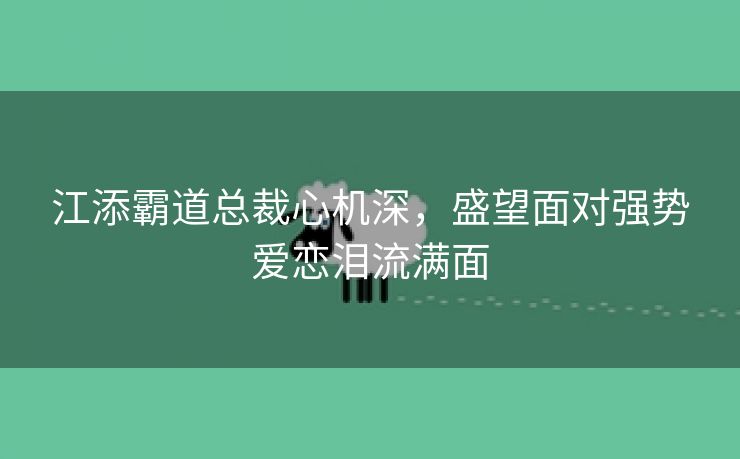 江添霸道总裁心机深，盛望面对强势爱恋泪流满面