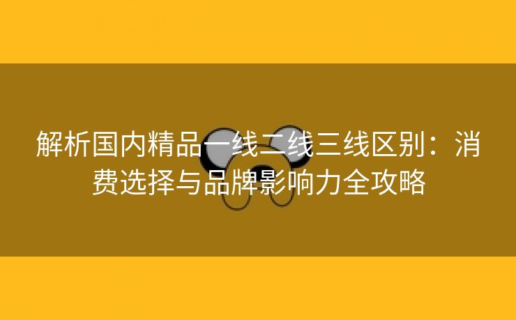 解析国内精品一线二线三线区别：消费选择与品牌影响力全攻略