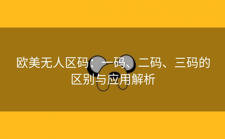 欧美无人区码：一码、二码、三码的区别与应用解析