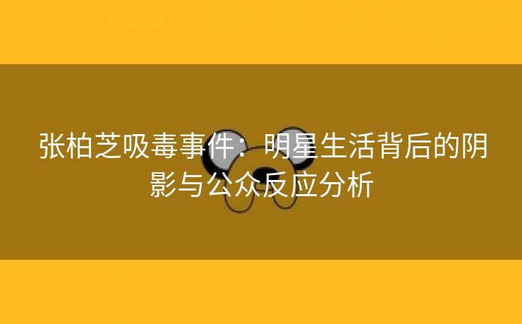 张柏芝吸毒事件：明星生活背后的阴影与公众反应分析