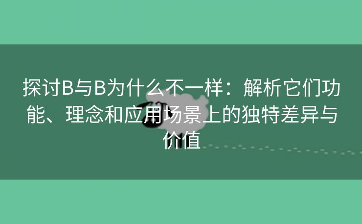 探讨B与B为什么不一样：解析它们功能、理念和应用场景上的独特差异与价值