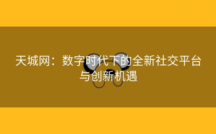 天城网：数字时代下的全新社交平台与创新机遇