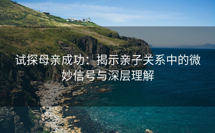 试探母亲成功：揭示亲子关系中的微妙信号与深层理解