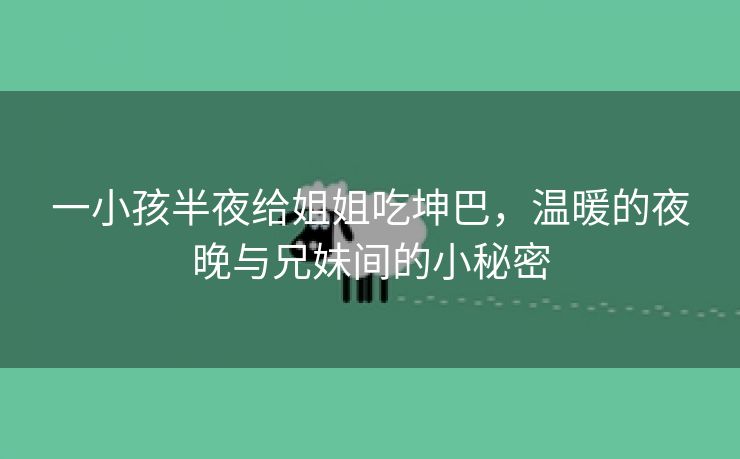 一小孩半夜给姐姐吃坤巴，温暖的夜晚与兄妹间的小秘密