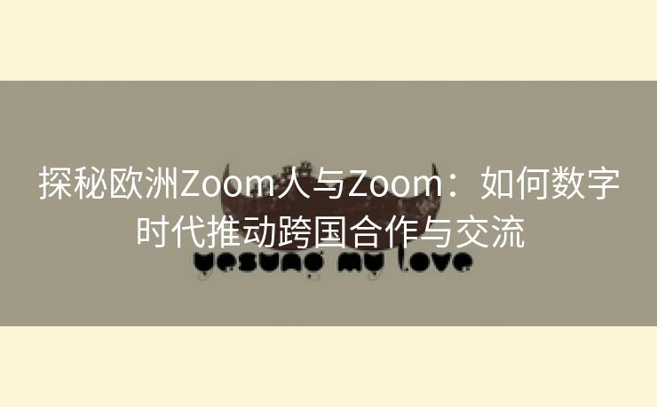 探秘欧洲Zoom人与Zoom：如何数字时代推动跨国合作与交流