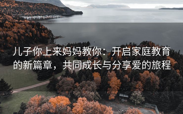 儿子你上来妈妈教你：开启家庭教育的新篇章，共同成长与分享爱的旅程