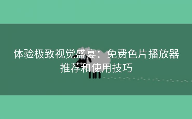 体验极致视觉盛宴：免费色片播放器推荐和使用技巧