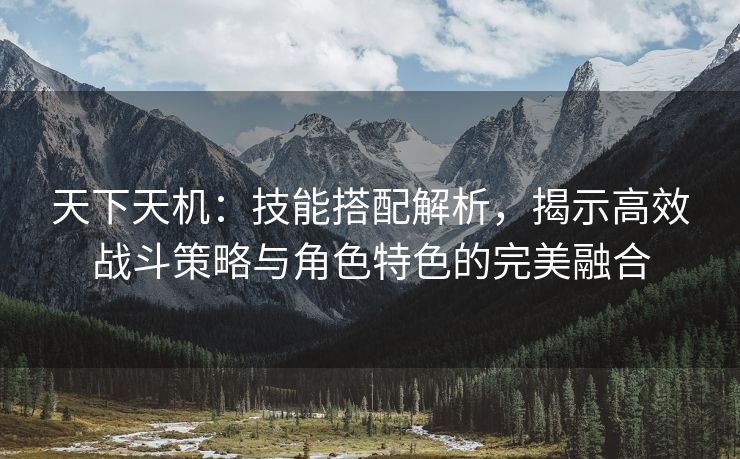 天下天机：技能搭配解析，揭示高效战斗策略与角色特色的完美融合