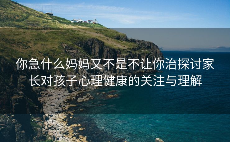 你急什么妈妈又不是不让你治探讨家长对孩子心理健康的关注与理解