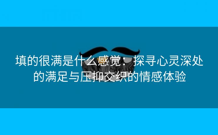 填的很满是什么感觉：探寻心灵深处的满足与压抑交织的情感体验