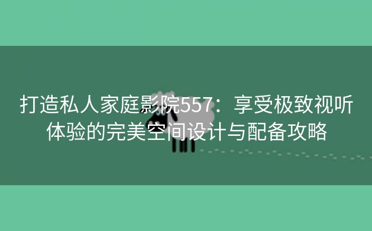 打造私人家庭影院557：享受极致视听体验的完美空间设计与配备攻略