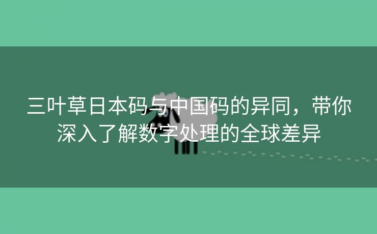 三叶草日本码与中国码的异同，带你深入了解数字处理的全球差异