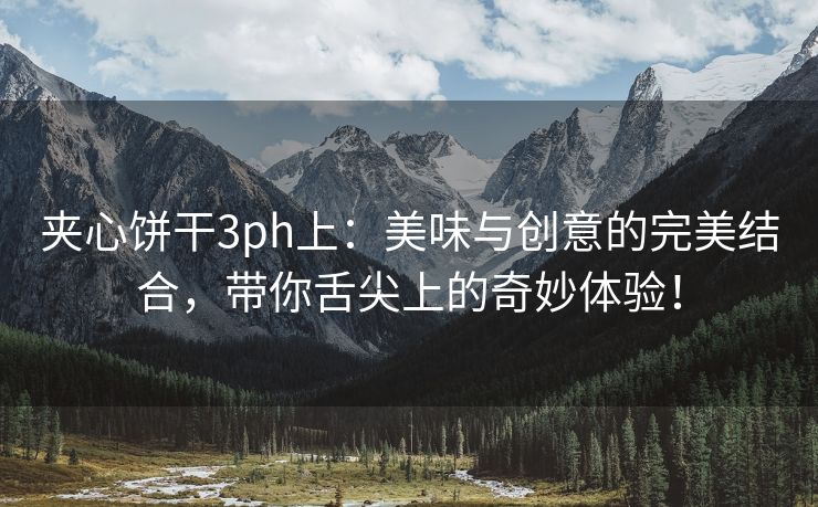 夹心饼干3ph上：美味与创意的完美结合，带你舌尖上的奇妙体验！