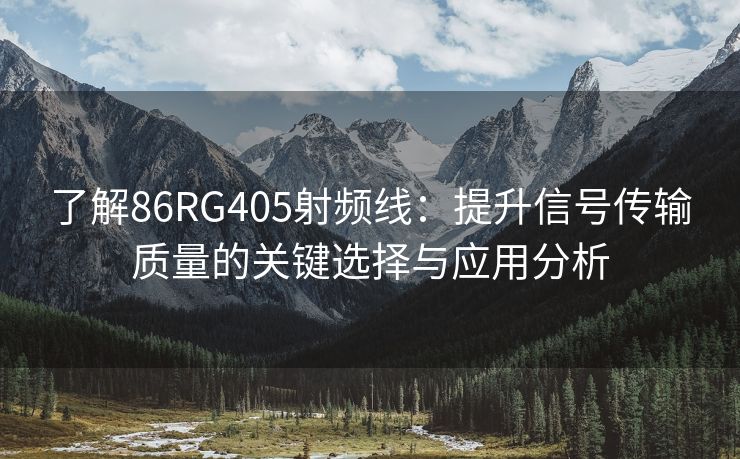 了解86RG405射频线：提升信号传输质量的关键选择与应用分析