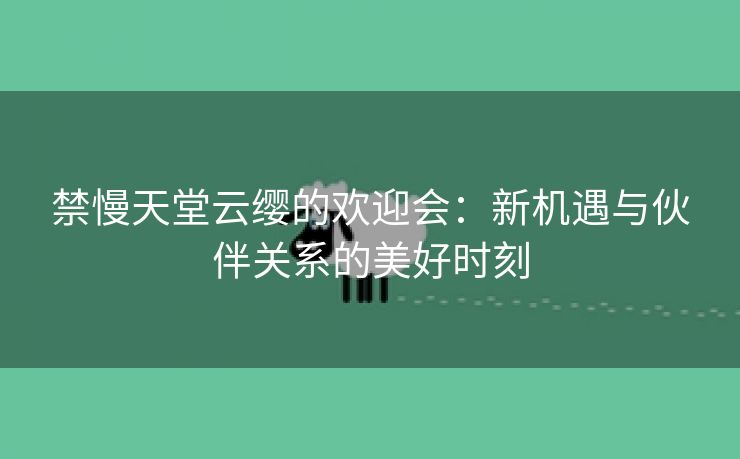 禁慢天堂云缨的欢迎会：新机遇与伙伴关系的美好时刻