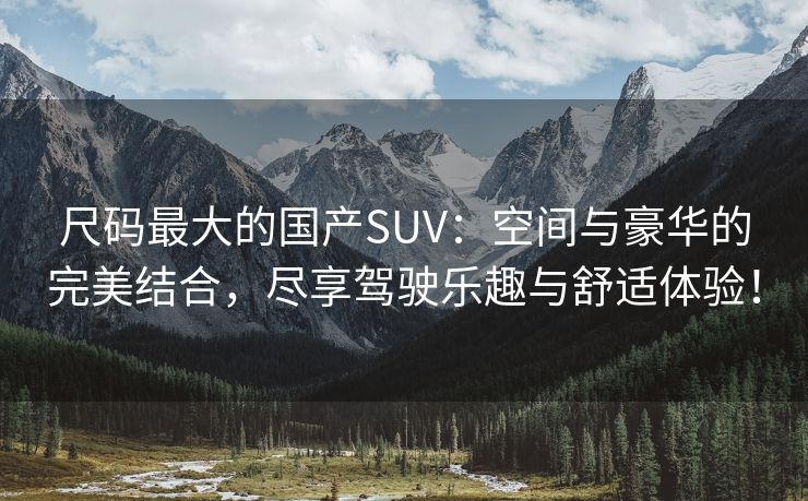 尺码最大的国产SUV：空间与豪华的完美结合，尽享驾驶乐趣与舒适体验！