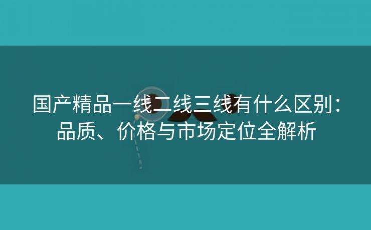 国产精品一线二线三线有什么区别：品质、价格与市场定位全解析