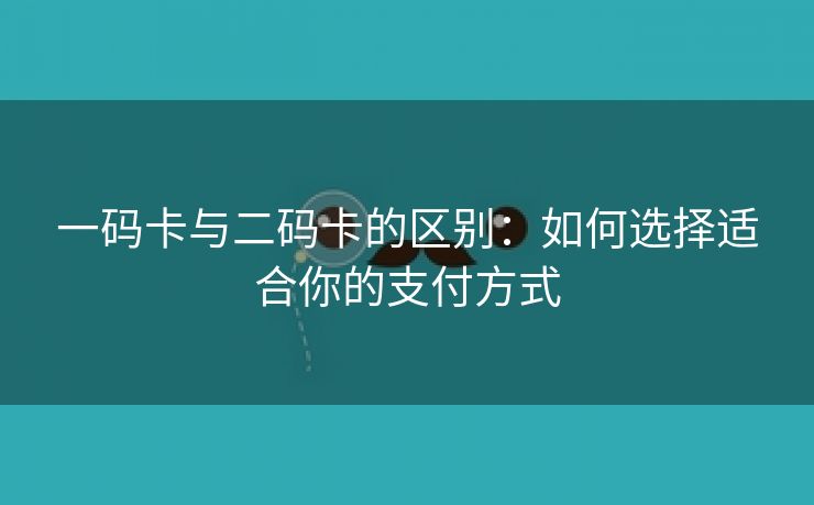 一码卡与二码卡的区别：如何选择适合你的支付方式