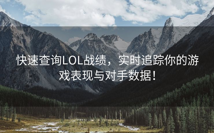 快速查询LOL战绩，实时追踪你的游戏表现与对手数据！