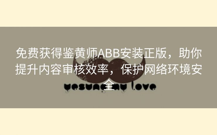 免费获得鉴黄师ABB安装正版，助你提升内容审核效率，保护网络环境安全