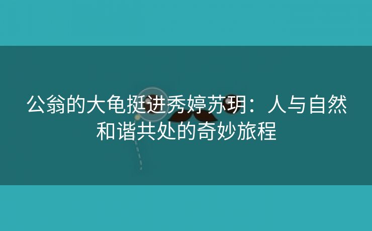 公翁的大龟挺进秀婷苏玥：人与自然和谐共处的奇妙旅程