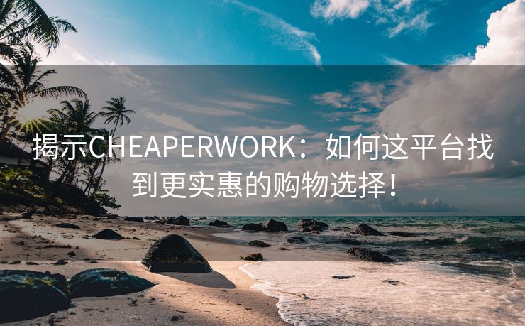 揭示CHEAPERWORK：如何这平台找到更实惠的购物选择！