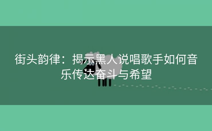 街头韵律：揭示黑人说唱歌手如何音乐传达奋斗与希望