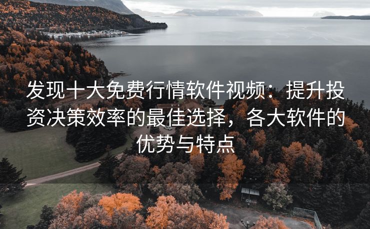 发现十大免费行情软件视频：提升投资决策效率的最佳选择，各大软件的优势与特点