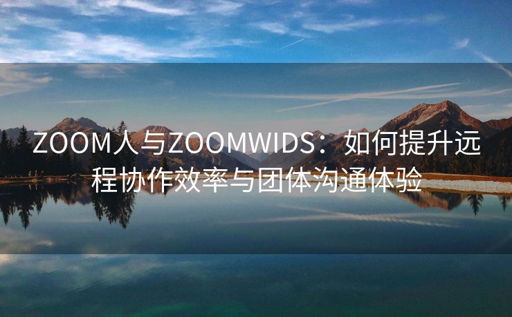 ZOOM人与ZOOMWIDS：如何提升远程协作效率与团体沟通体验