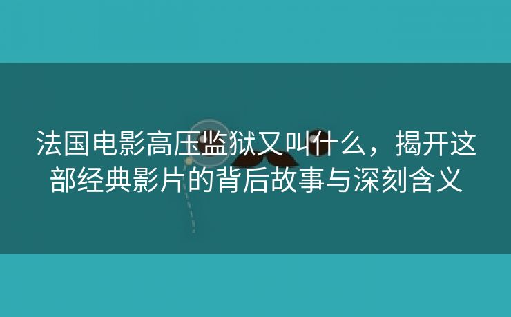 法国电影高压监狱又叫什么，揭开这部经典影片的背后故事与深刻含义