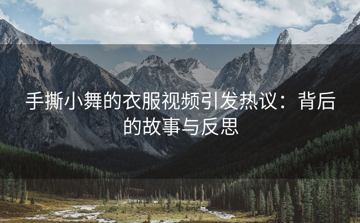 手撕小舞的衣服视频引发热议：背后的故事与反思