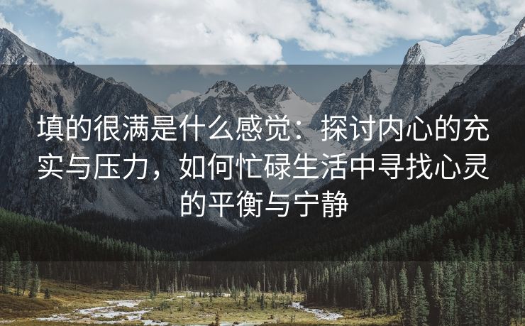 填的很满是什么感觉：探讨内心的充实与压力，如何忙碌生活中寻找心灵的平衡与宁静