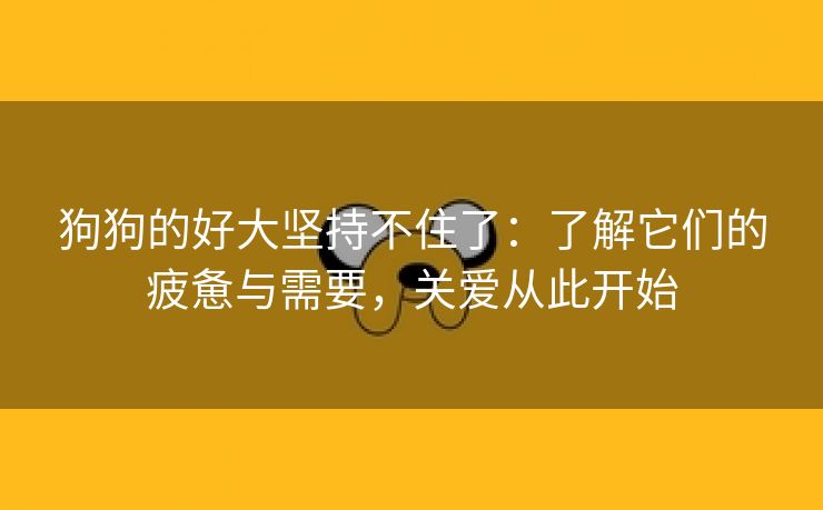 狗狗的好大坚持不住了：了解它们的疲惫与需要，关爱从此开始