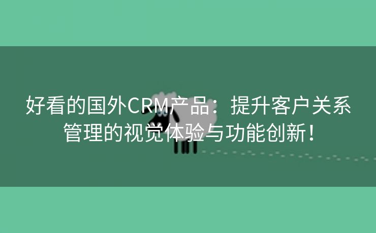 好看的国外CRM产品：提升客户关系管理的视觉体验与功能创新！