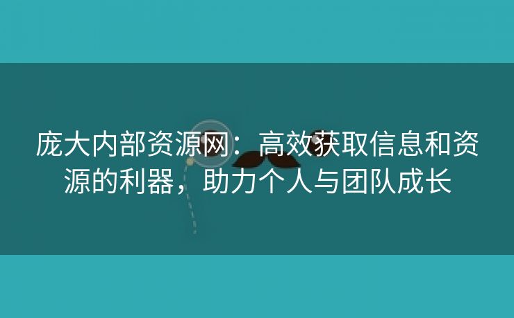 庞大内部资源网：高效获取信息和资源的利器，助力个人与团队成长