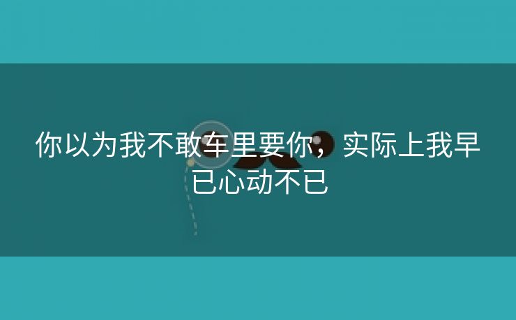 你以为我不敢车里要你，实际上我早已心动不已