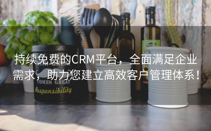 持续免费的CRM平台，全面满足企业需求，助力您建立高效客户管理体系！