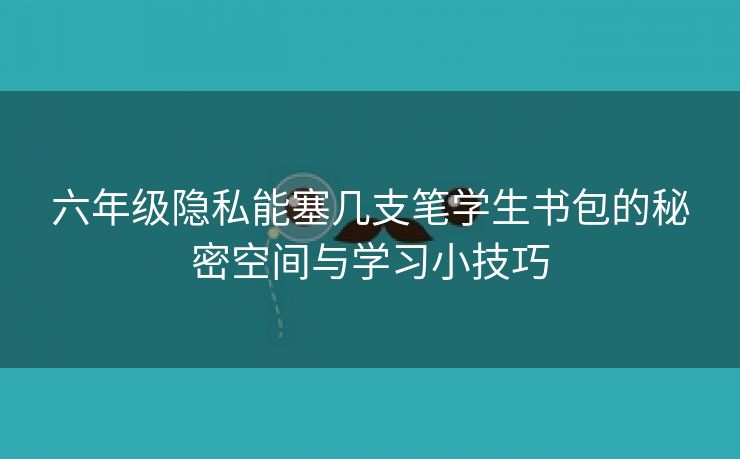 六年级隐私能塞几支笔学生书包的秘密空间与学习小技巧