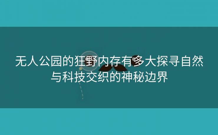 无人公园的狂野内存有多大探寻自然与科技交织的神秘边界